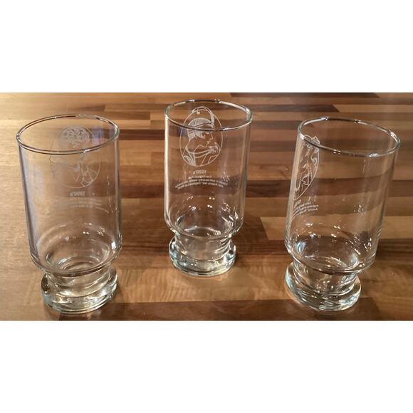 Avon Advertising Tumblers Gibson Girl Flapper Age Fashion Set of 3 Glasses 5.5” - Picture 6 of 9